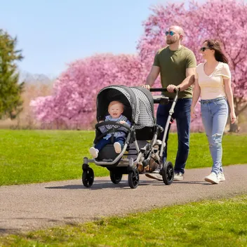 Dream On Me Track Tandem Multi-Position Double Umbrella Stroller (Slate)