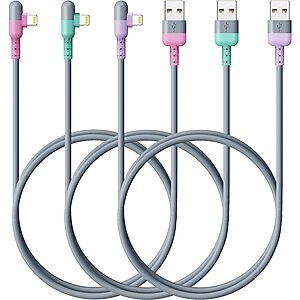 6ft iPhone Charger 90 Degree Right Charging Cord, Apple MFi Certified