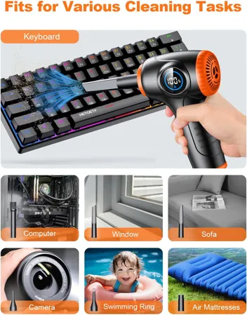 Compressed Air Duster for PC, Rechargeable Electric Air Duster