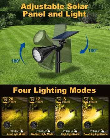 Fratink 2-in-1 Solar Warm White Landscape Spot Lights