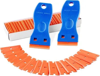 2-Piece Razor Blade Scraper Kit (2-Handles) with 120x Plastic Blades