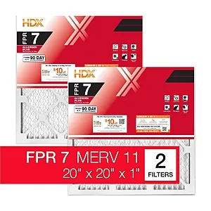 HDX 20 in. x 20 in. x 1 in. Furnace Air Filter FPR 7, MERV 11