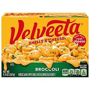 [S&S]: 9.4-Oz Velveeta Shells & Cheese with Broccoli Florets