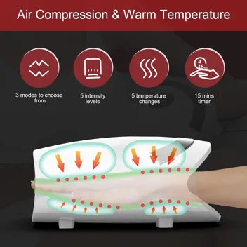 Xllent Cordless Compression Hand Massager w/ He