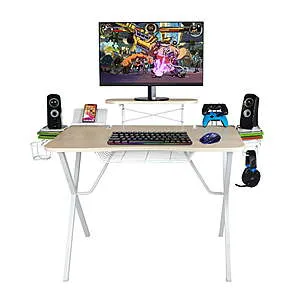 Atlantic Professional Gaming Desk Pro with Built-in Storage, Accessory Holders,& Cable Slots