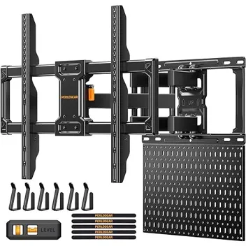 PGLF17 42-84in Full Motion TV Wall Mount with Metal Pegboard