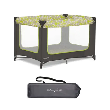 Dream on Me Zodiak Portable Playard w/ Carry Bag and Removable Padded Mat (Grey/Pink)