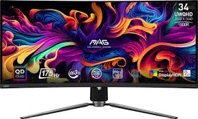 MO34WQC (US) - 34" QD-OLED Curved Gaming Monitor - WQHD 3440x1440 - Curved - 175 Hz - 0.03ms GTG - AMD FreeSync Premium Pro - Type C KVM - HDMI, DP, Type C - Height Adjustable - Black