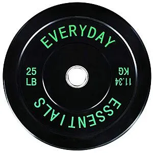 Color Coded Black Olympic Bumper Plate, 25 lbs