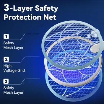 Nymrix 2-in-1 4100V 1800mAh USB-C Rechargeable Electric Fly Swatter