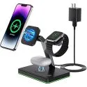 Hocookeper 3-in-1 Magnetic Wireless Charging Station with USB QC Adapter (iPhone