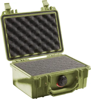 1120 8.1" x 6.6" x 3.6".Watertight Impact Copolymer Case with Foam Insert, Pressure Valve