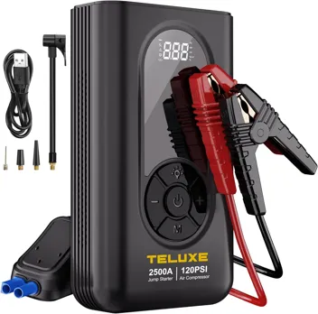 Teluxe TE01 2500A 120PSI 12V Jump Starter w/ Air Compressor