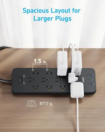 12 Outlets Surge Protector w/ 3 USB-C Ports