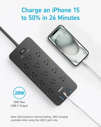 12 Outlets Surge Protector w/ 3 USB-C Ports