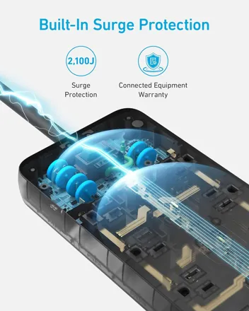 12 Outlets Surge Protector w/ 3 USB-C Ports