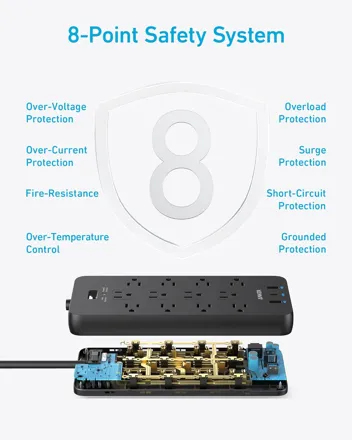 Surge Protector Power Strip with 12 Outlets