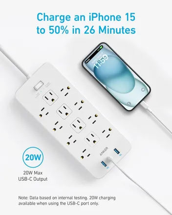 12 Outlets Surge Protector w/ 3 USB-C Ports