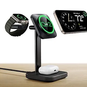 Qi2 3 in 1 Wireless Charging StationApple Watch Charger & 15W Qi2 MagSafe Charger Stand for iPhone, AirPods