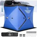 Deerfamy 3-Layer Cotton Filled 8-Person Pop Up Ice Fishing Tent