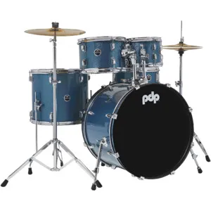 PDP by DW Encore Complete 5-Piece Drum Set With Chrome Hardware and Cymbals Azure Blue