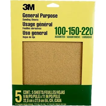 9"x11" Abrasive Aluminum Oxide Sandpaper (Assorted Grit, 5-Sheets)