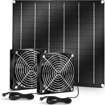 ZDB-28 25W Dual 4.7" Solar Powered Fans