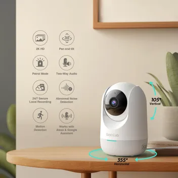 Botslab 2K WiFi Smart Pan Tilt Dome Indoor Security Camera