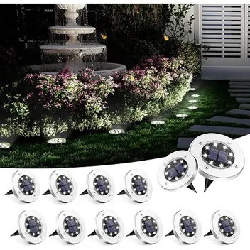 Solpex 8-LED Cool White Outdoor Solar Ground Lights