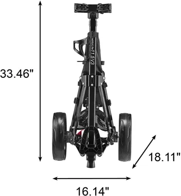 3-Wheel Caddytek CaddyLite V3 Foldable Golf Push Cart (Black)