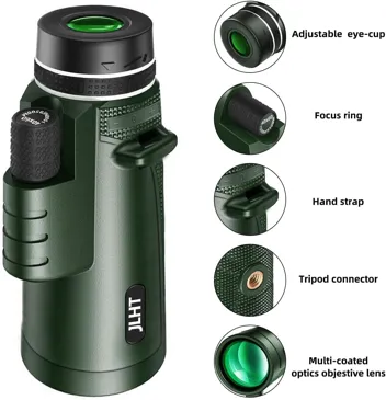 JLHT 40x60 BAK4 Prism Monocular Telescope w/ Phone Adapter & Tripod