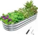 Mofeez 96" x 48" x 12" Galvanized Raised Garden Bed