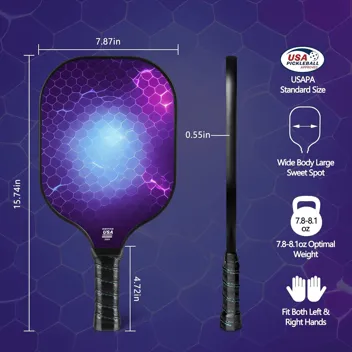 Enerface USAPA Approved Pickleball Paddle with Ball