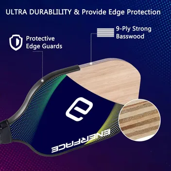 Enerface USAPA Approved Pickleball Paddle with Ball