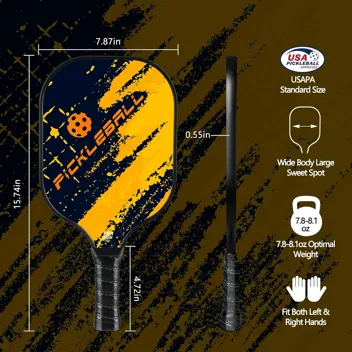 Enerface USAPA Approved Pickleball Paddle with Ball