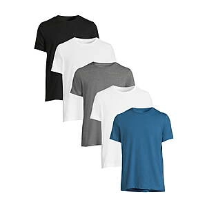 5-Pk George Short Sleeve Moisture Wicking Crew Tee (Various Colors)