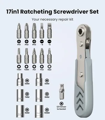 Axth 17-in-1 36-Tooth Mini Ratcheting Screwdriver Set