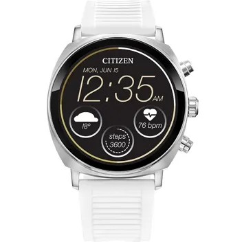 CZ Android Wear OS Stainless Steel Smartwatch with Silicone Strap