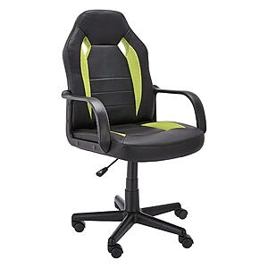 Racing/Gaming Style Office Chair (Green Faux Leather)