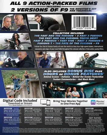 Fast & Furious 9-Movie Collection (Blu-ray + Digital)