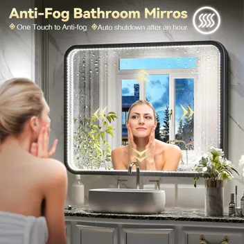 Brightify 36"x36" Anti-Fog Adjustable Crystal LED Bathroom Mirror