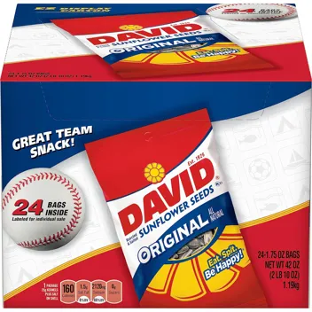 David Original Sunflower Seeds, 1.75 Ounce (24 Count) ~!