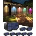 Amiluo 2-in-1 RGBWW LED Solar Lights with Ground Stakes