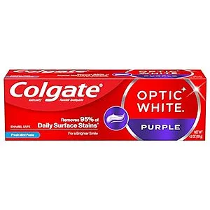 [S&S]: 4.2-Oz Optic White Purple Toothpaste for Teeth Whitening