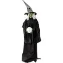 Haunted Hill Farm Life-Size Poseable Witch Crystal Ball Halloween Decoration (Lights & Sound)