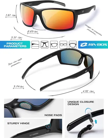 Rivbos RBS863 Polarized Sports Sunglasses