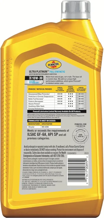 Amazon S&S: Ultra Platinum Full Synthetic 0W-20 Motor Oil (5-Quart