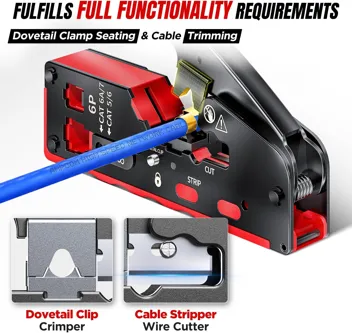Ampcom All-in-1 RJ45/RJ11 Ethernet Crimping Tool