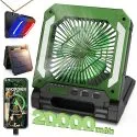 20000mAh Solar Camping Fan with LED Light