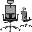 Noblewell Adjustable Lumbar Support Ergonomic Office Chair with Headrest